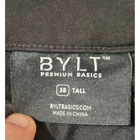 BYLT Premium Basics Everyday Pant 2 2.0 Mens 38T Tall Black Performance EUC - Picture 3 of 14